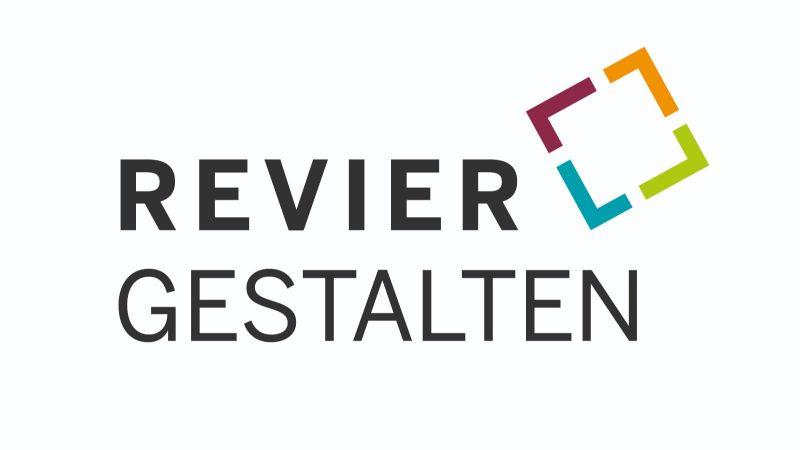 Logo des Projektaufrufs REVIER.GESTALTEN, das den Strukturwandel unter enger Einbindung der Menschen vor Ort angeht. 