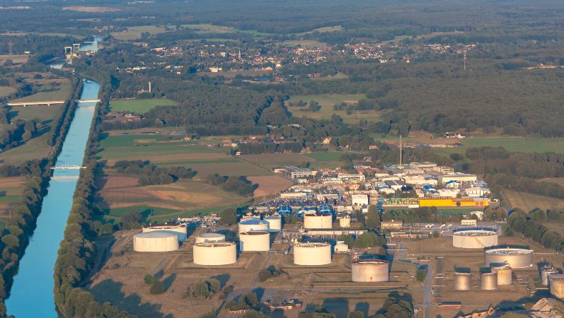 Gewerbegebiet rund um die Biogasanlage in Hünxe