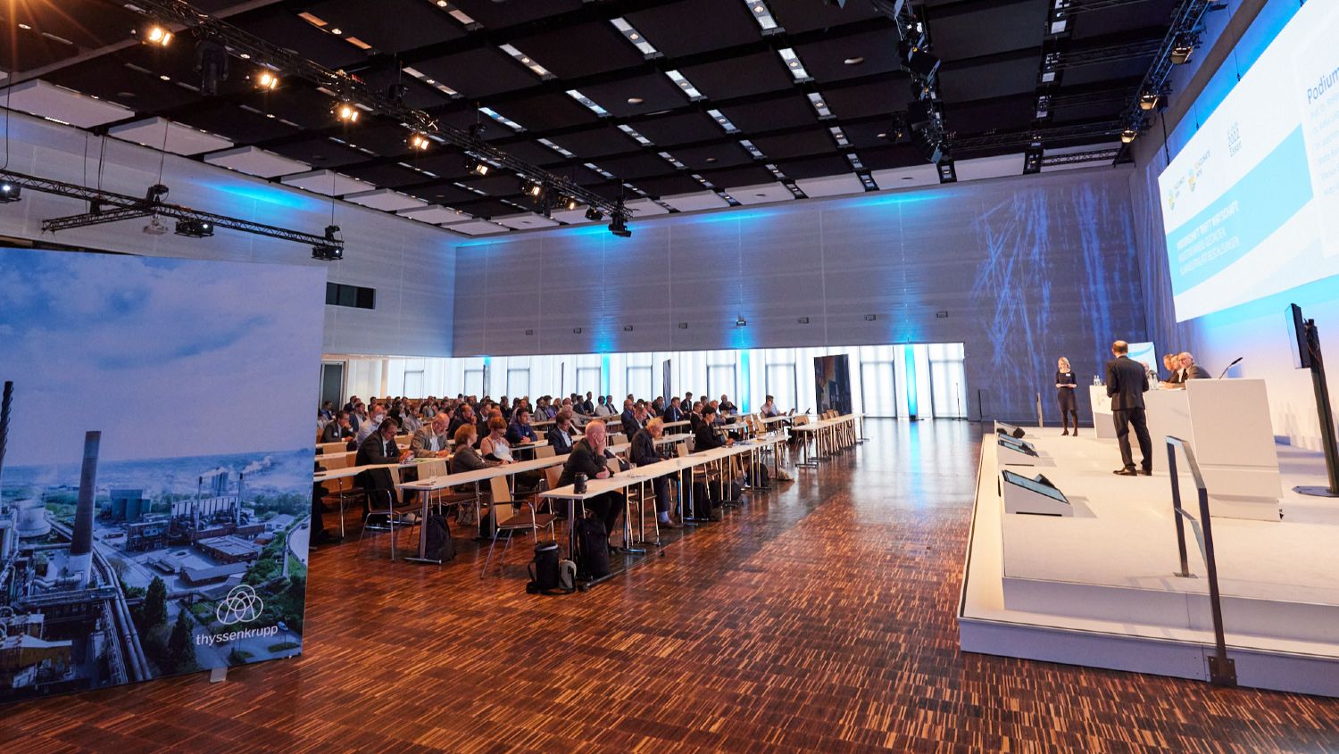 Rund 150 Fachleute diskutierten bei der Veranstaltung im thyssenkrupp Quartier in Essen über die klimaneutrale Industrietransformation.